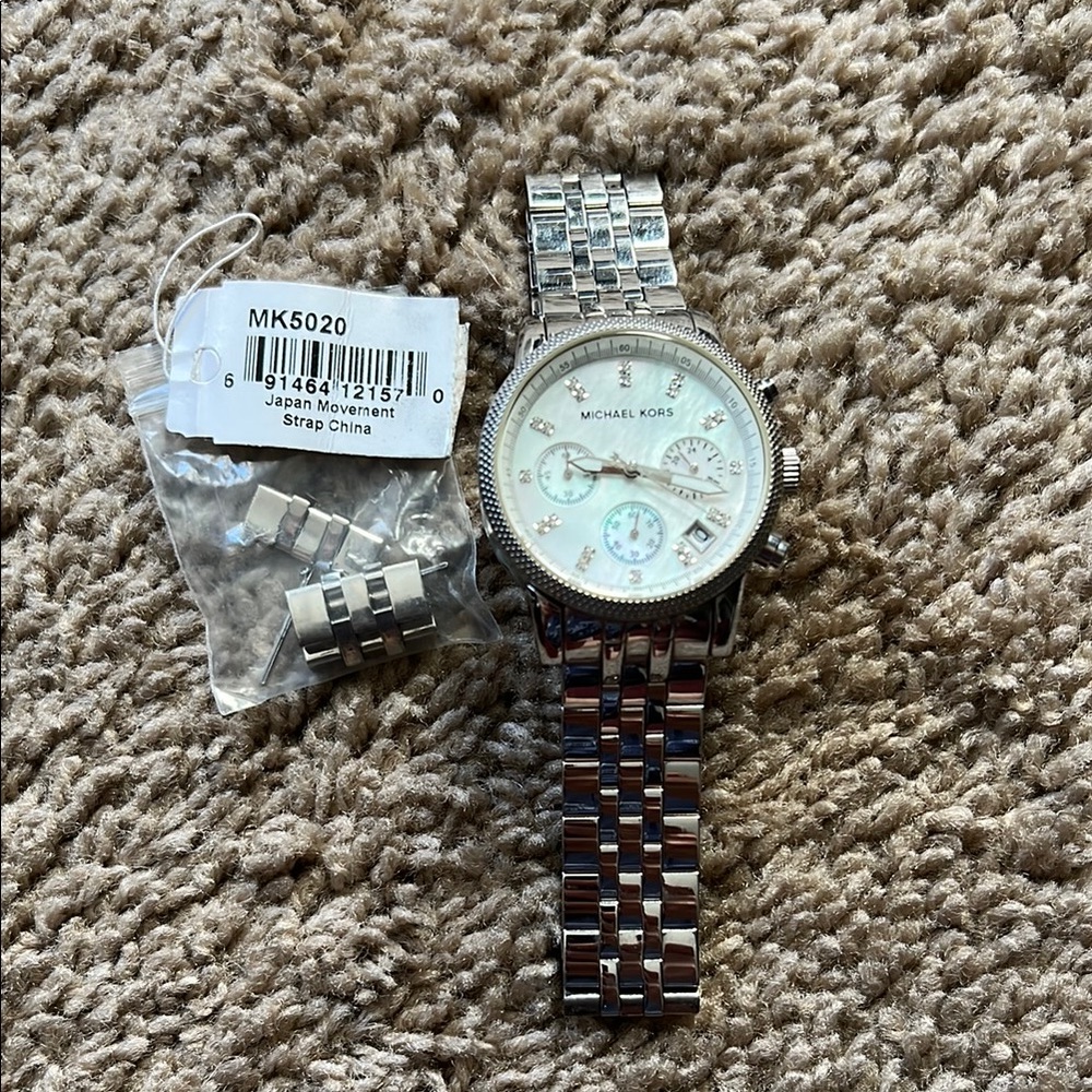 Michael Kors Silver Watch with Extra Links